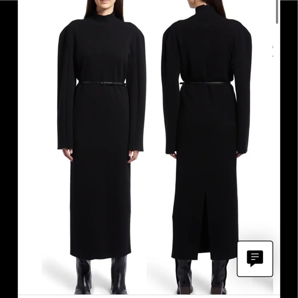 The Row Black Midi Belted Turtleneck Dress - Picture 14 of 16